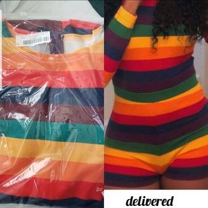 one piece rainbow outfit